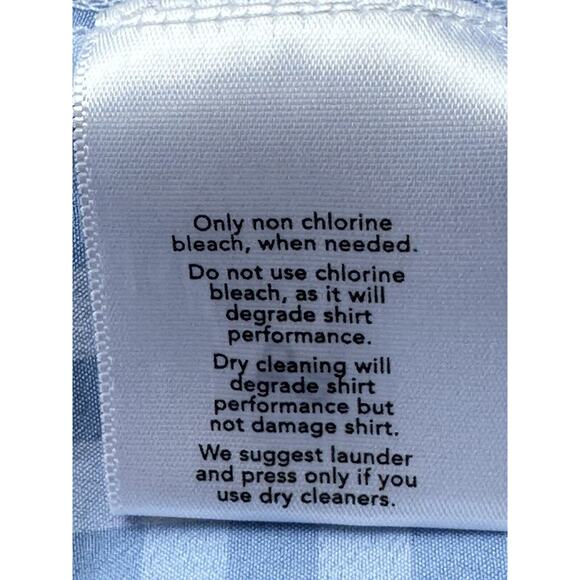 Mizzen Main Shirt Men L Blue Button Gingham Check Performance Trim Long Sleeve - Picture 6 of 8